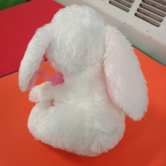 Bunny Plush White Rabbit Spring Easter Hare Lovey Stuffed Animal Made in USA - Picture 4 of 10